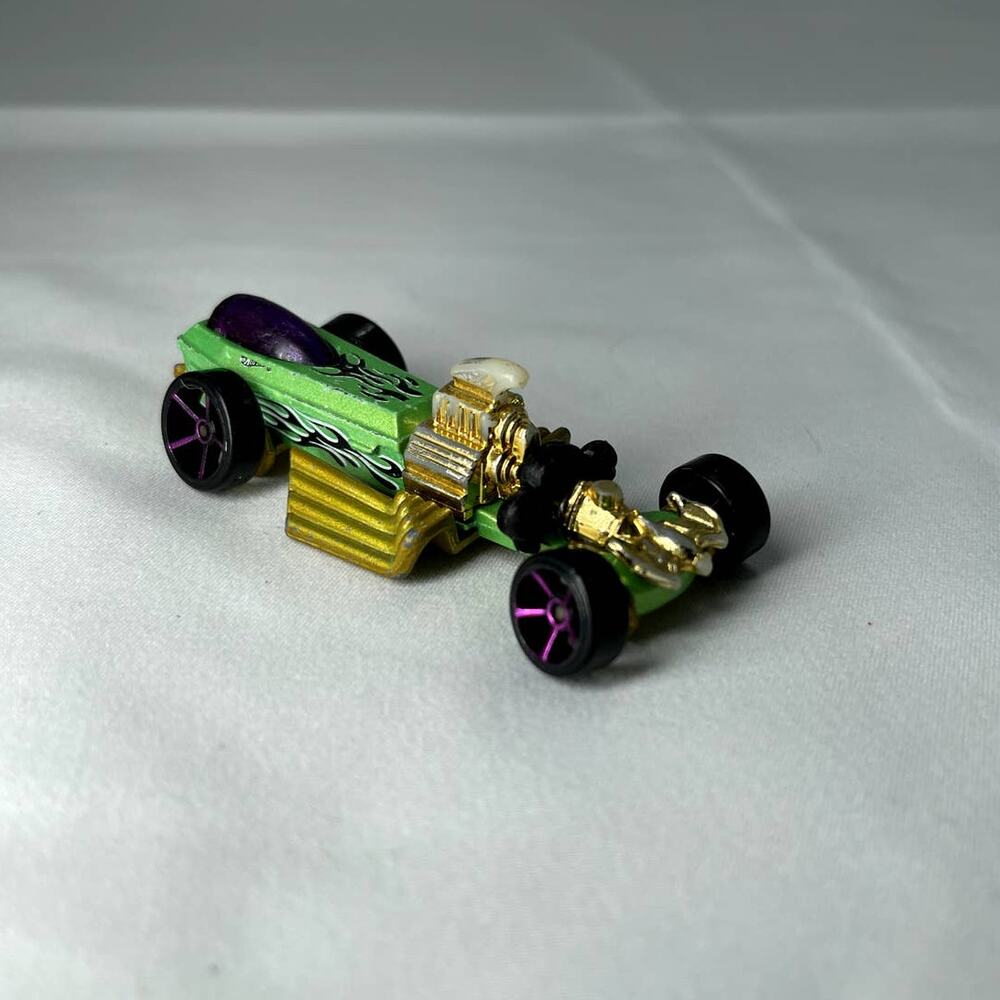 Hot Wheels Rigor Motor Mystery Dragster 1994 Green Vintage Race Car 1:64 Used